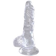King Cock Durchsichtiger Dildo mit Hoden und Saugnapf 13 cm