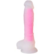 baseks Glow in the Dark Dildo Pink 21,5 cm mit Saugnapf