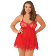 Seven til Midnight High Bed of Roses Babydoll Sæt Plus Size  1