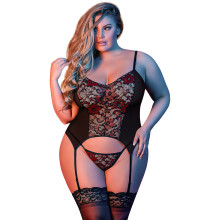 Magic Silk Merry Widow Chemise Sæt Plus Size  1