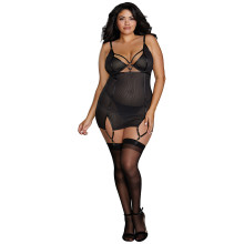 Dreamgirl Plus Size Mesh Suspender Set Product model 1