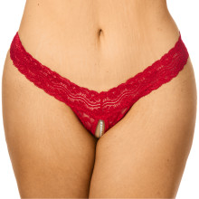 NORTIE Malin Schrittfreier Orgasmus String-Tanga mit Perlen Rot Plus Size