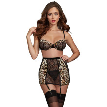 Dreamgirl Leopard Set aus BH und Strumpfhalter-Rock  1