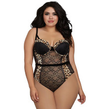 Dreamgirl Leoparden-Teddy Plus Size  1