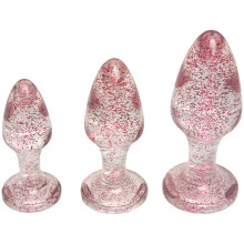 baseks Pink Glitter Analplug-Set  1