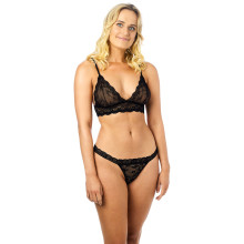 NORTIE Bay Leaf Schwarzes BH- und Tanga Set Schwarz  1