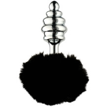 Alive BDSM Line Schwarzer Analplug Fluffy Twist aus Metall L