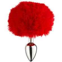 Alive BDSM Line Fluffy Red Analplug aus Metall M  1