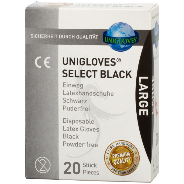 Schwarze Latexhandschuhe 20 Stk