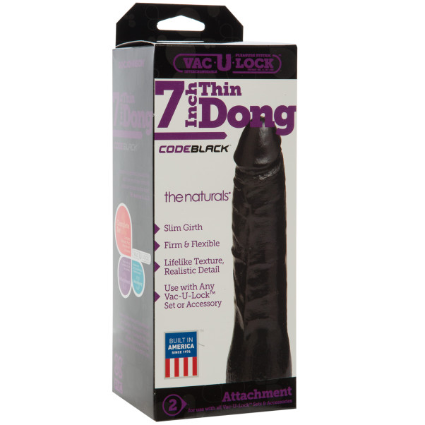 Vac-U-Lock Thin Dong Schwarz 18 cm