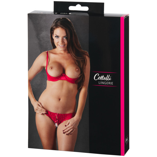 Cottelli Halbschalen-BH und G-String Rot