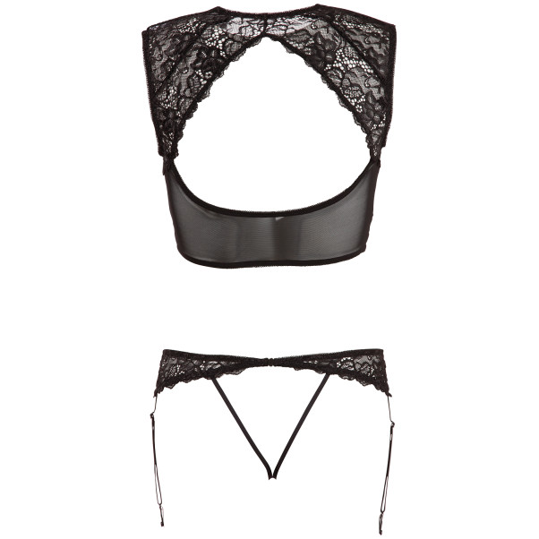 Abierta Fina Spitzentop und Strumpfhalter-Set