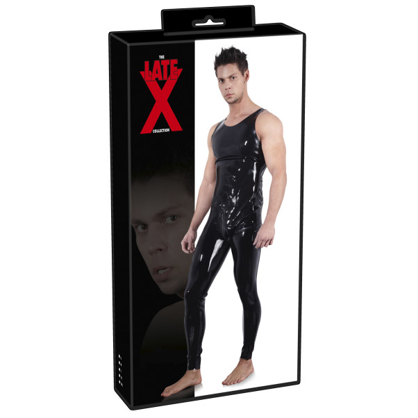 Late X Latex Ärmelloser Catsuit Herren