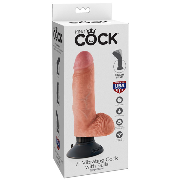 King Cock Realistischer Dildo Vibrator mit Hoden 20 cm