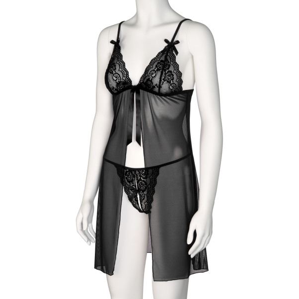 NORTIE Gro Babydoll-Set mit Spitze Schwarz