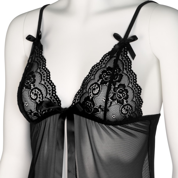 NORTIE Gro Babydoll-Set mit Spitze Schwarz