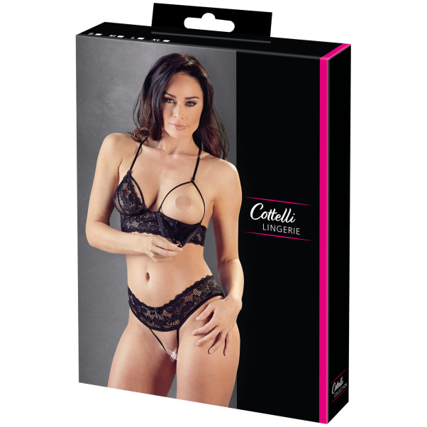 Cottelli G-String und BH-Set mit offenem Schritt