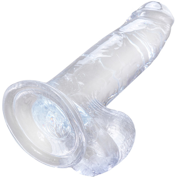 King Cock Durchsichtiger Dildo mit Hoden 18 cm mit Saugnapf