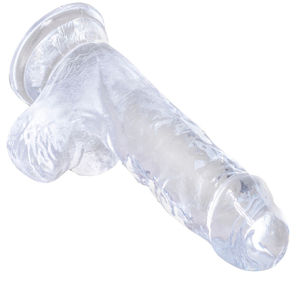 King Cock Durchsichtiger Dildo mit Hoden 15,2 cm mit Saugnapf