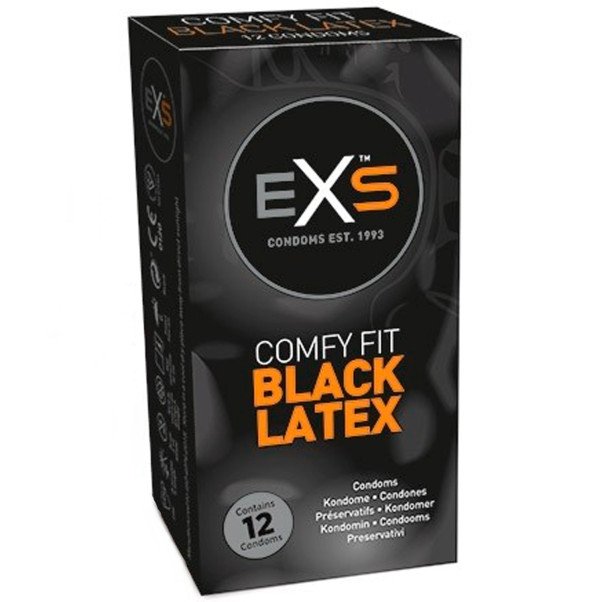 EXS Schwarze Latex-Kondome 12 Stk