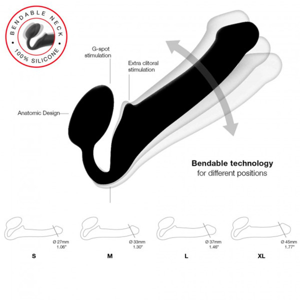 Strap-On-Me Biegbarer Umschnalldildo Medium