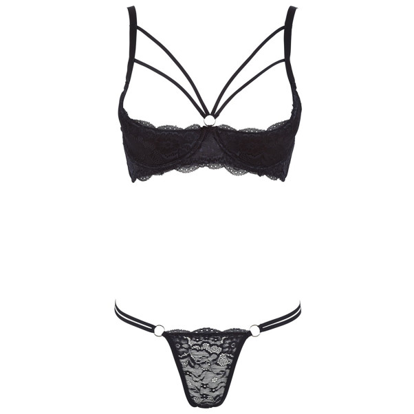 Cottelli Halbschalen-BH-Set mit Schwarzer Spitze