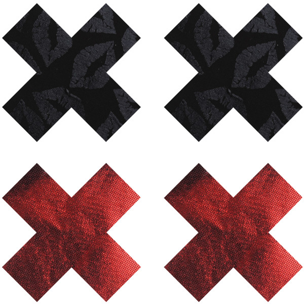 Peekaboos Brustwarzenaufkleber Rotes Kreuz 2er-Pack