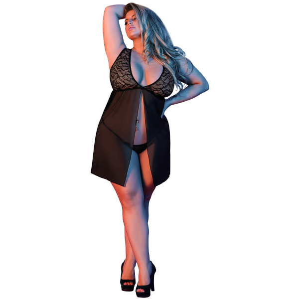 Magic Silk Fly Away Babydoll-Spitzenset in Übergröße
