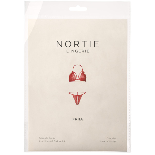 NORTIE Friia roter BH und offener G-String im Set