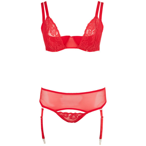 Cottelli Halbschalen-BH-Set Rot Plus Size