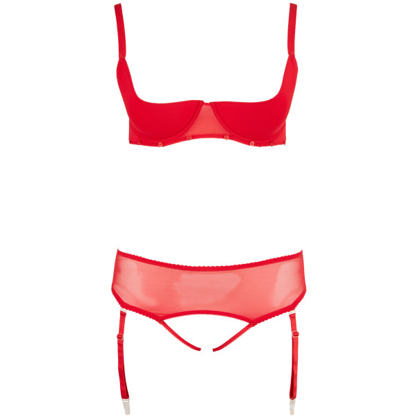 Cottelli Halbschalen-BH-Set Rot Plus Size
