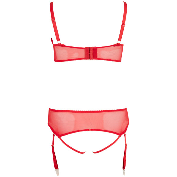 Cottelli Halbschalen-BH-Set Rot Plus Size