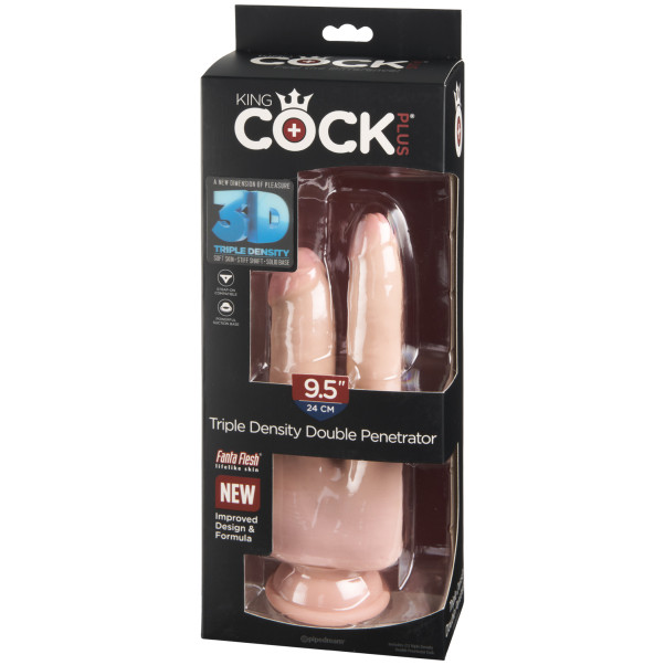 King Cock Plus Triple Density Doppelpenetrator 23 cm mit Saugnapf