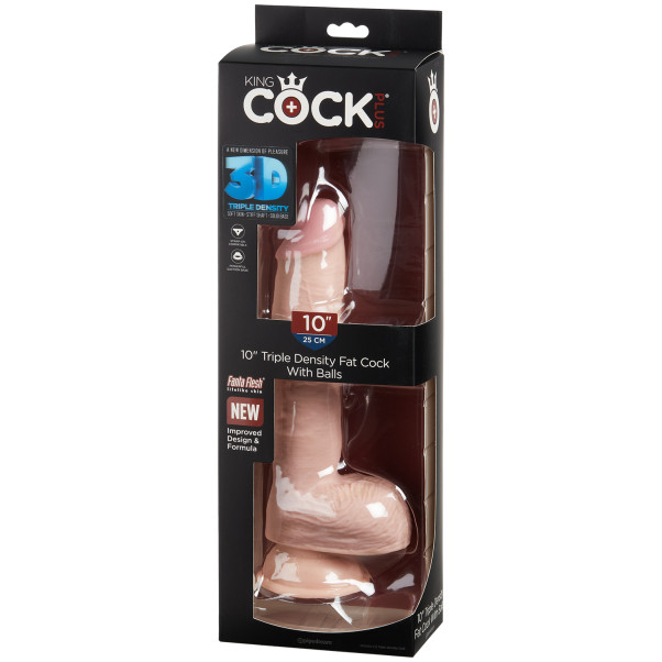 King Cock Plus Triple Density Fat Dildo mit Hoden 27,5 cm mit Saugnapf