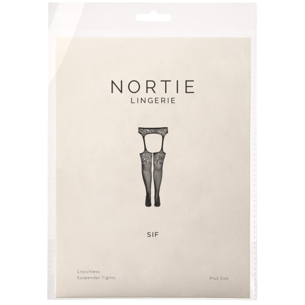 NORTIE Sif Schrittfreie Strumpfhose aus Spitze Plus Size