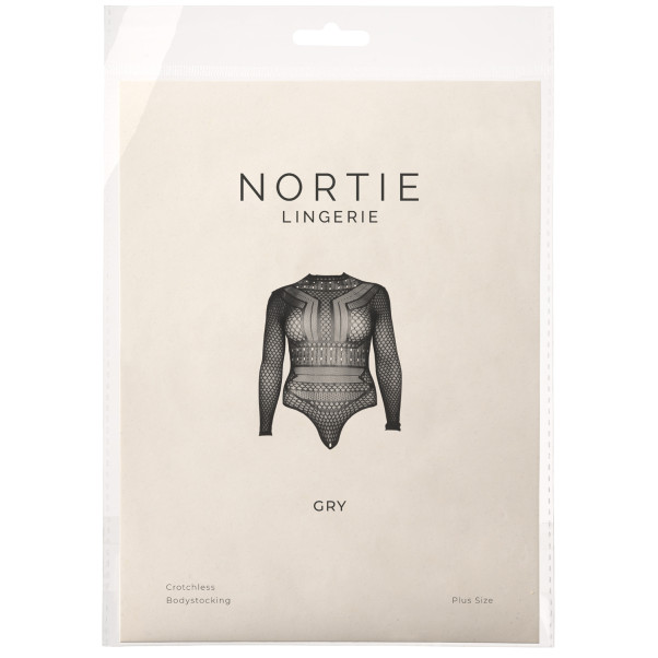 NORTIE Gry Schrittfreier Body mit langen Ärmeln Plus Size