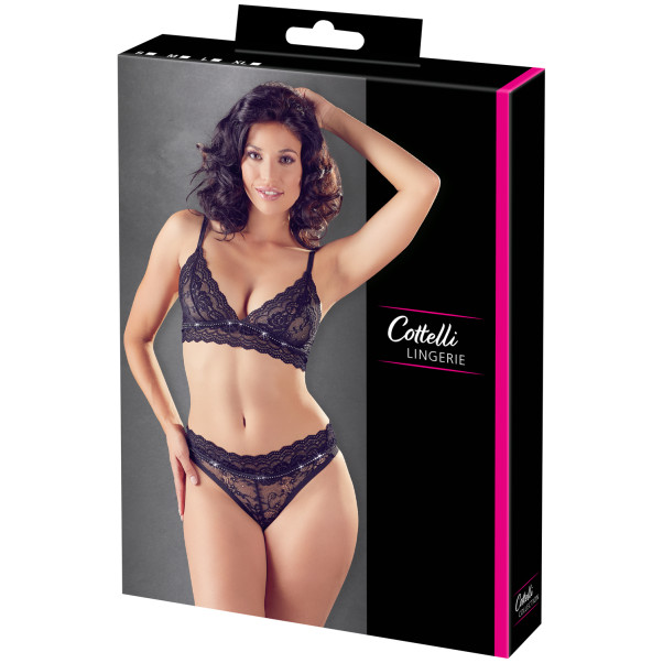 Cottelli Schwarzes Spitzen-BH-Set