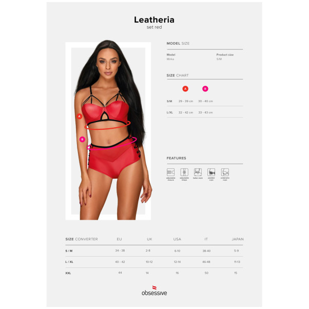 Obsessive Leatheria BH-Set in Rot