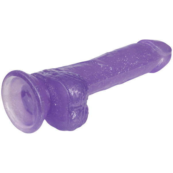 baseks Glitter Violetter Dildo mit Hoden und Saugnapf 21,5 cm