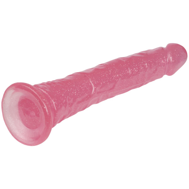 baseks Glitzerdildo Rosa mit Saugnapf 20 cm