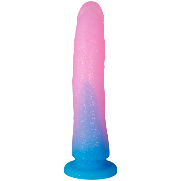 baseks Gradient Glitter Dildo Groß Blau mit Saugnapf 22,5 cm