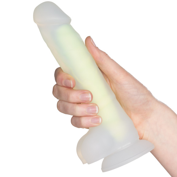 baseks Glow in the Dark Dildo Gelb mit Saugnapf 21,5 cm