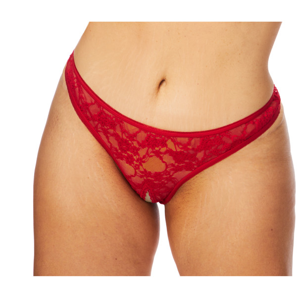 NORTIE Siv Schrittfreier String-Tanga aus Roter Spitze Plus Size