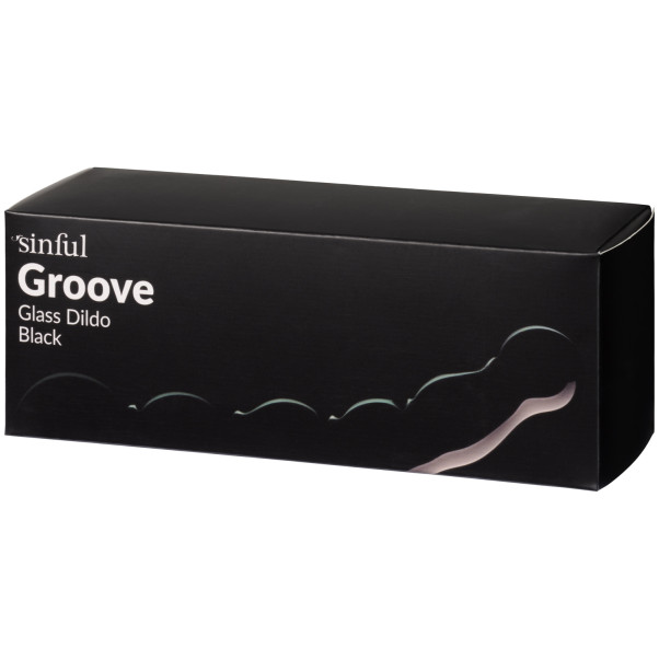 Sinful Black Groove Glasdildo 17 cm