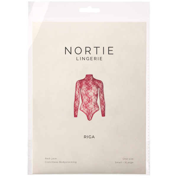 NORTIE Riga Schrittfreier Body aus Roter Spitze