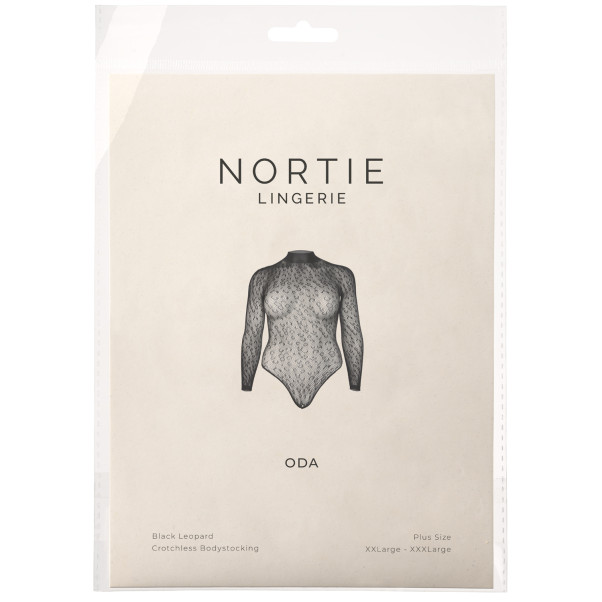 NORTIE Oda Black Leopard Schrittfreier Body Plus Size