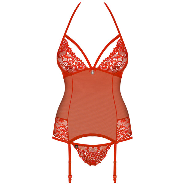 Obsessive Rotes Korsage-Set