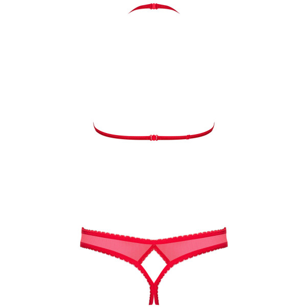 Obsessive Rotes Set mit offenen Körbchen