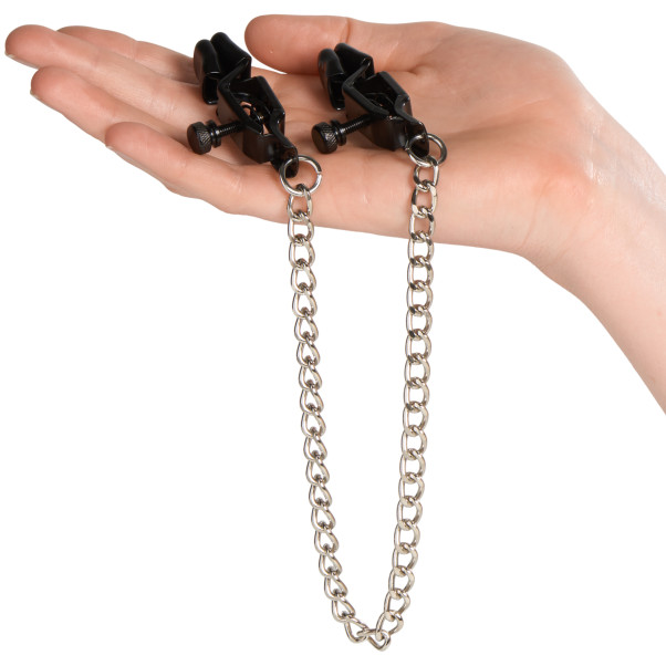 Mister B Pinch Battery Clamps Adjustable with Chain Black