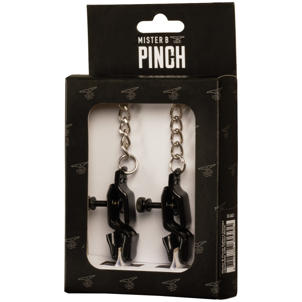 Mister B Pinch Battery Clamps Adjustable with Chain Black
